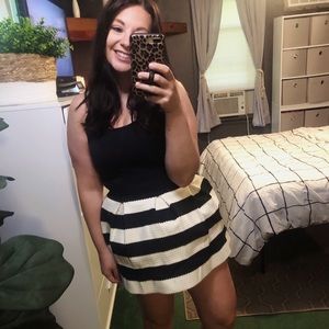 Forever 21 B&W Pleated Mini Skirt